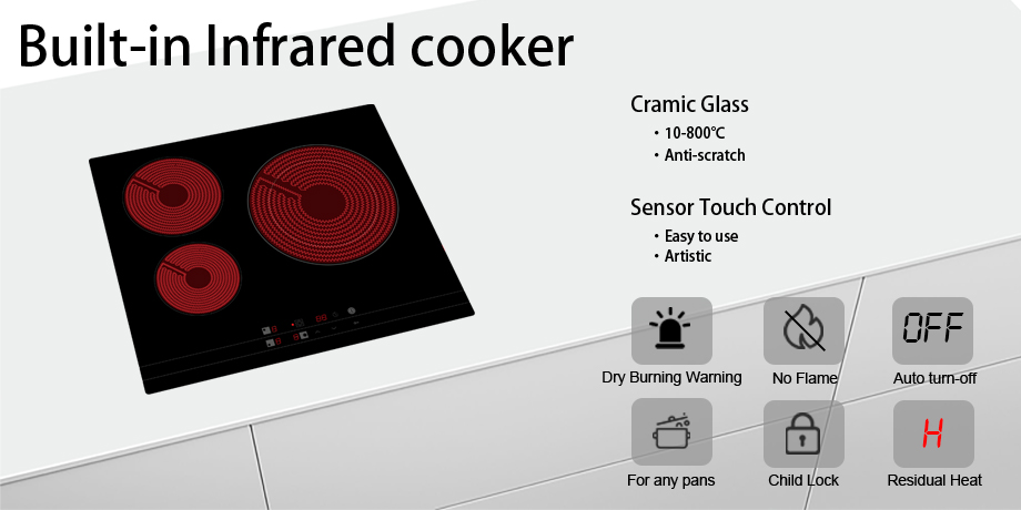 3 Burner Ceramic Glass-Hob