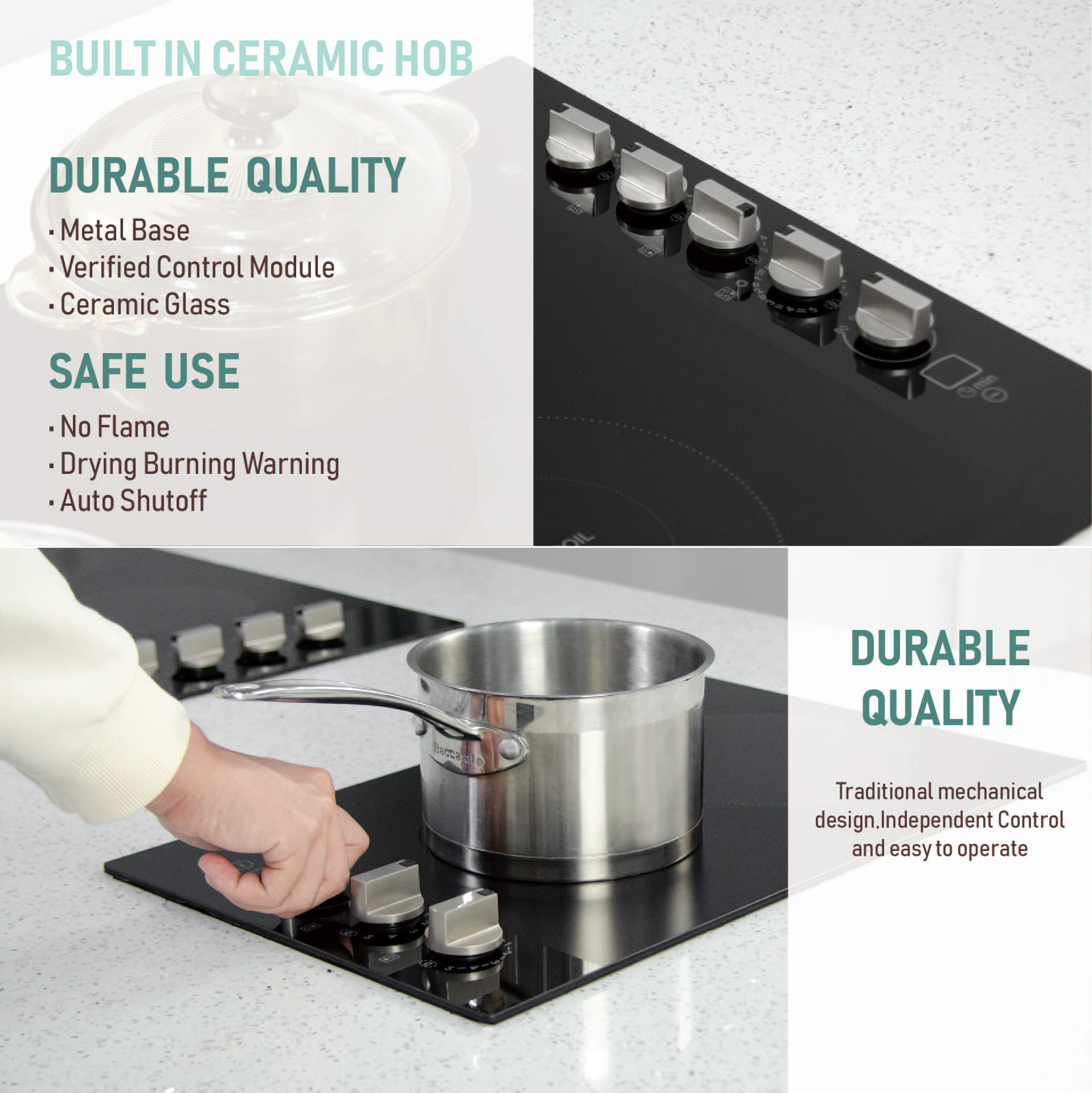 Ceramic Cooktop with Knob Control